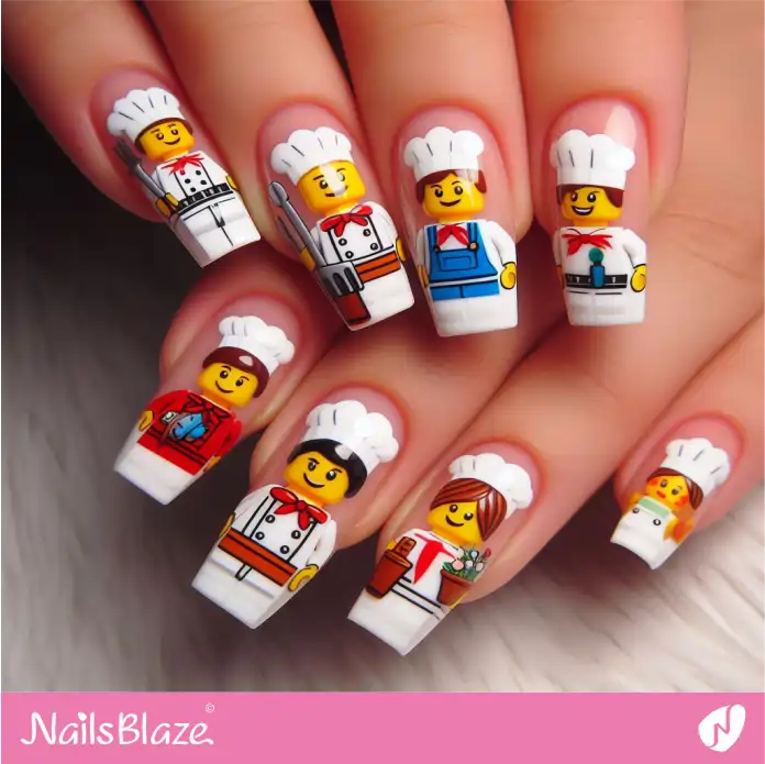 LEGO Minifigures Chef Nail Design | Game Nails - NB2728
